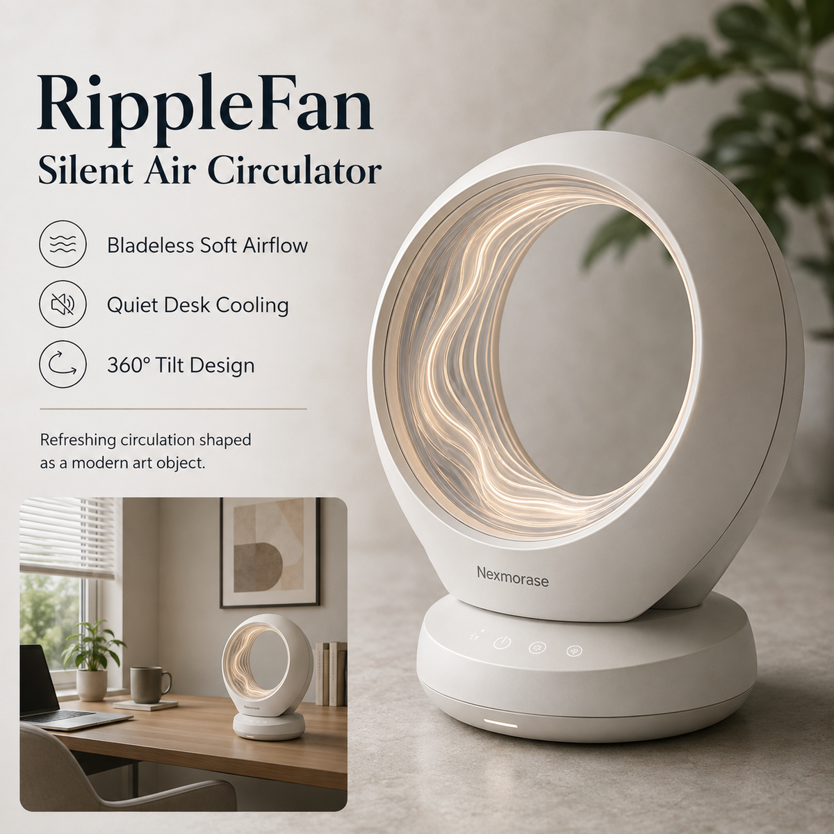 Nexmorase™ RippleFan Silent Air Circulator